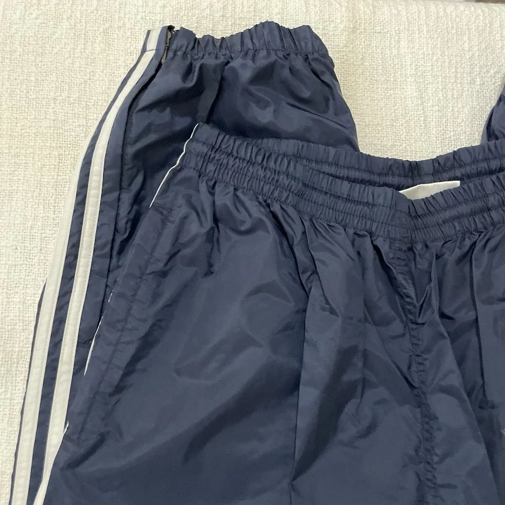 Vintage Adidas 90's Y2K Nylon Track Windbreaker Pants Men's Large Ankle Zip